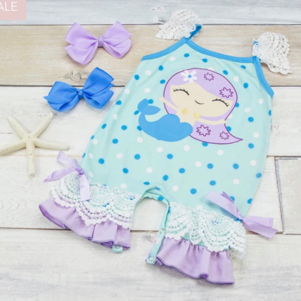 NEW Mermaid Infant Boutique Romper